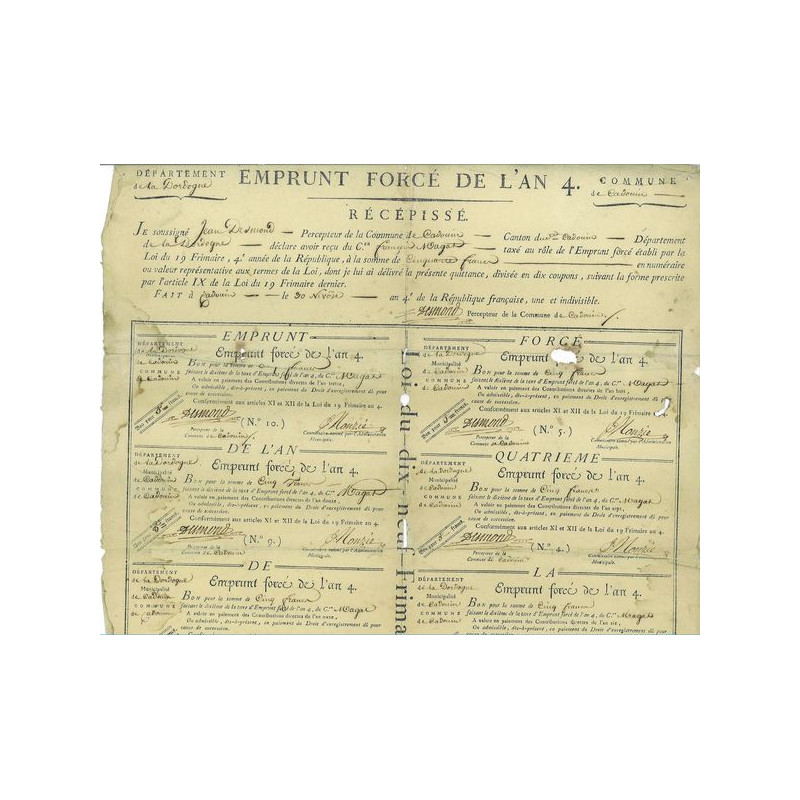 Emprunt Forcé An 4 - 1796 (1)