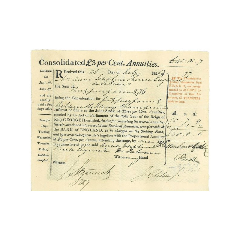 Bank of England - Consolidated £3 per Cent. Annuities