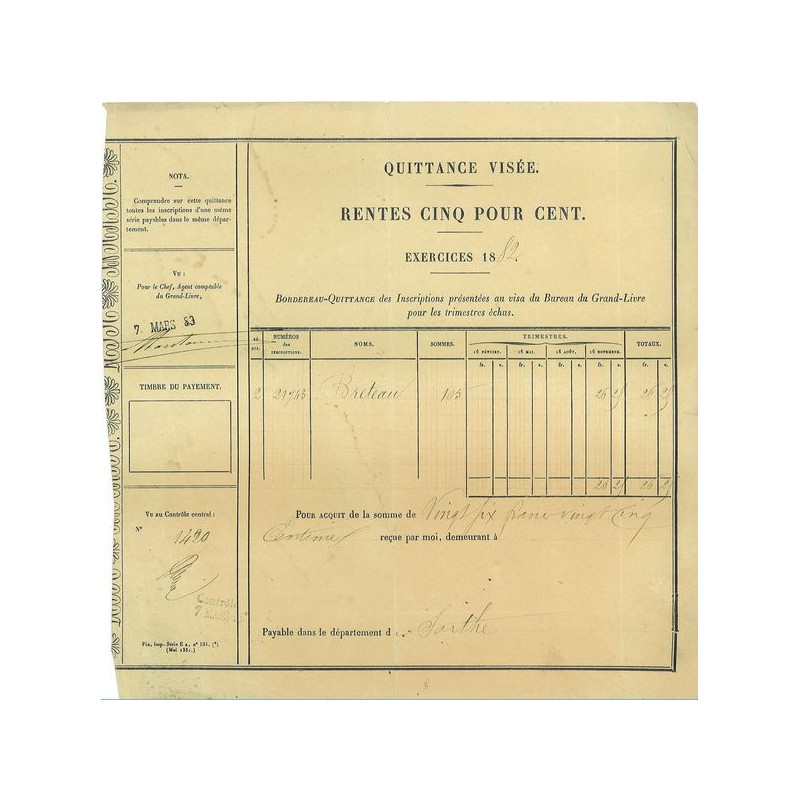 Quittance Visée - Rente 5%