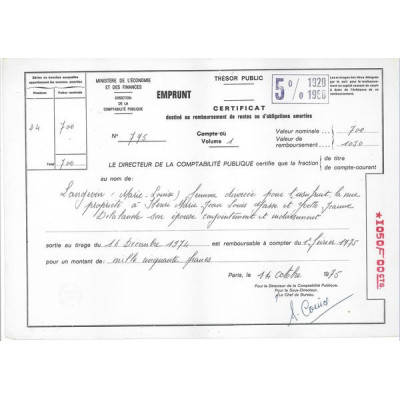 Emprunt 5 % 1920-1960