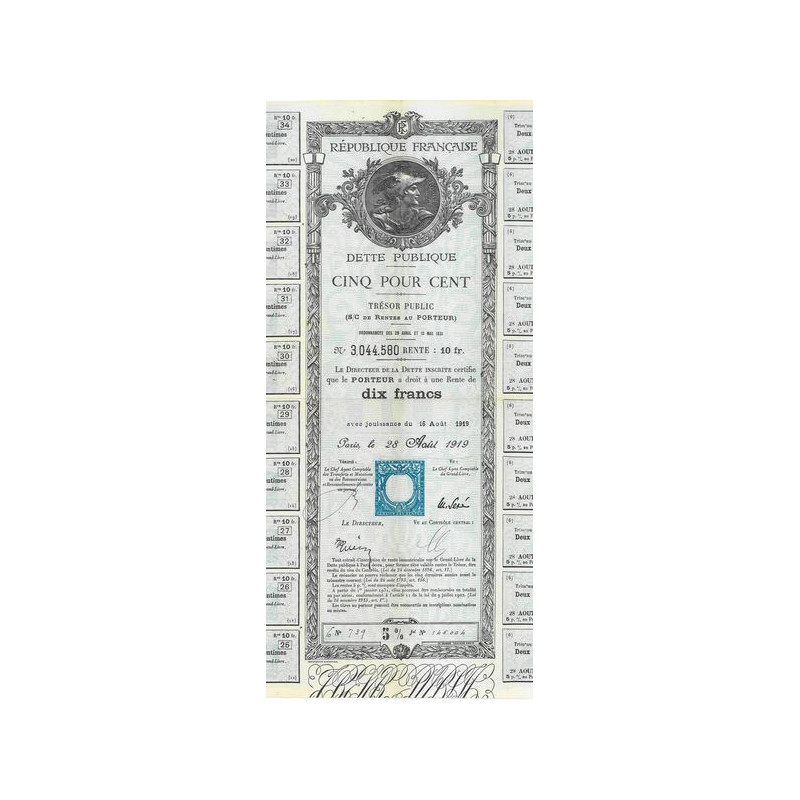 Dette publique 5 % Amortissable 1919