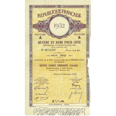 Dette Publique 1932 4.5 %