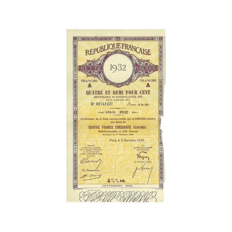 Dette Publique 1932 4.5 %