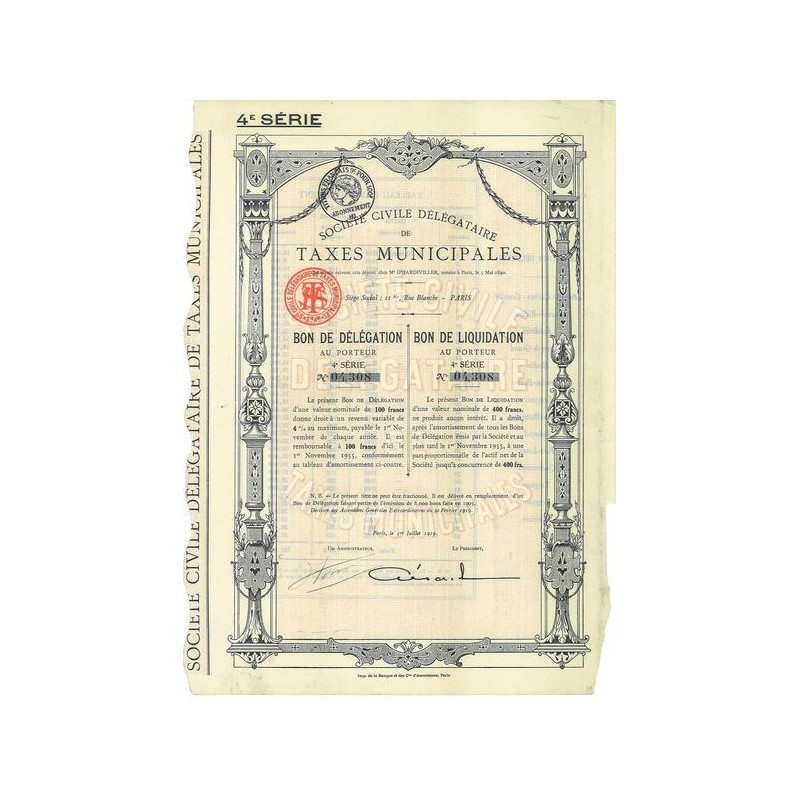 Sté Civile Délégataire de Taxes Municipales