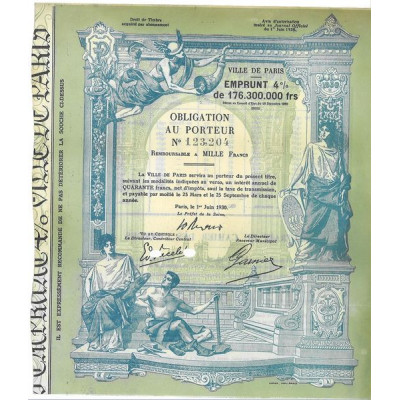 Ville de Paris Emprunt de 4 %