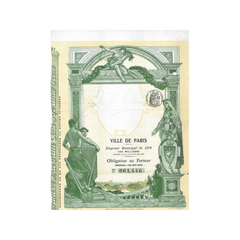 Ville de Paris Emprunt Municipal de 1876 (120 Millions)