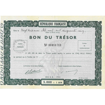 Bon du Trésor 1955