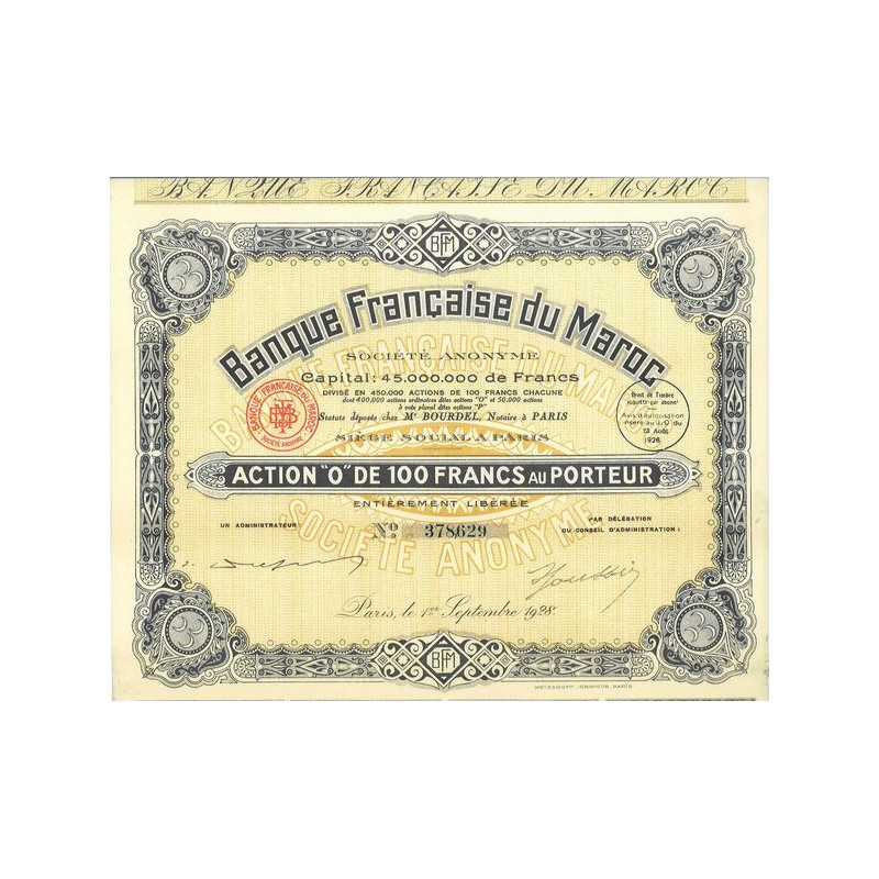 Banque Française du Maroc (Act O)