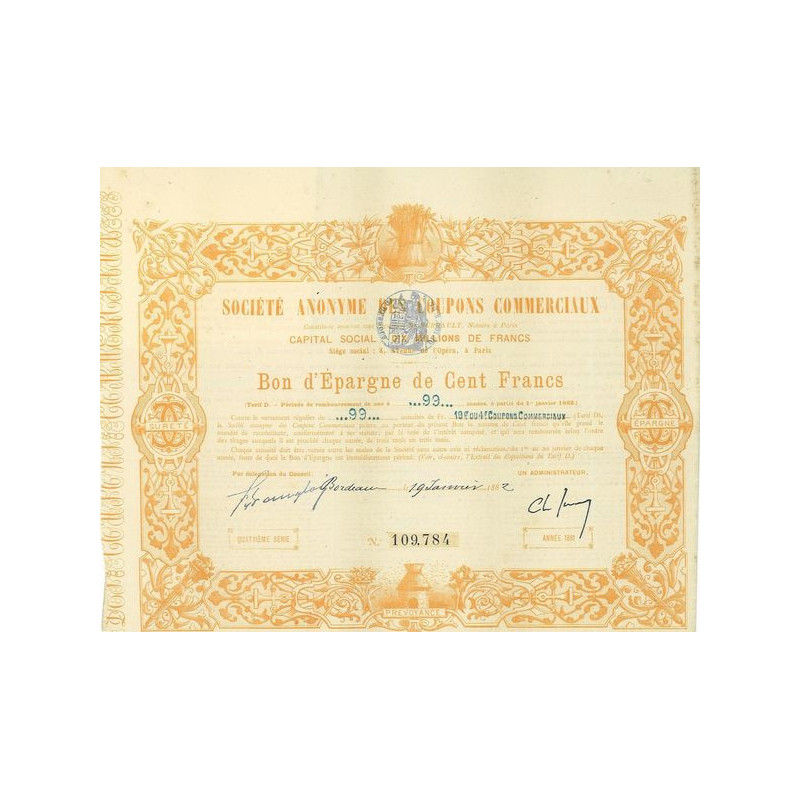 Société Anonyme des Coupons Commerciaux (1882)(Bordeaux)
