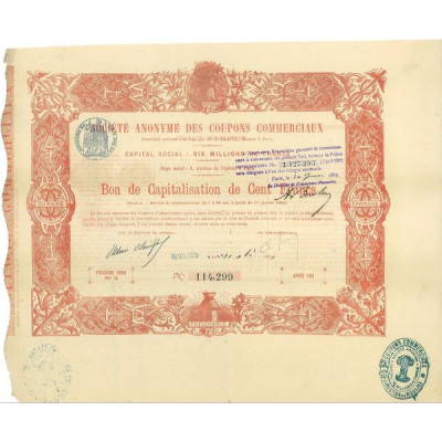 Société Anonyme des Coupons Commerciaux (1880)(Moulin)