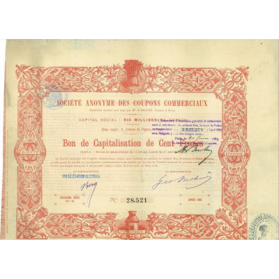 Société Anonyme des Coupons Commerciaux (1883)(Paris)
