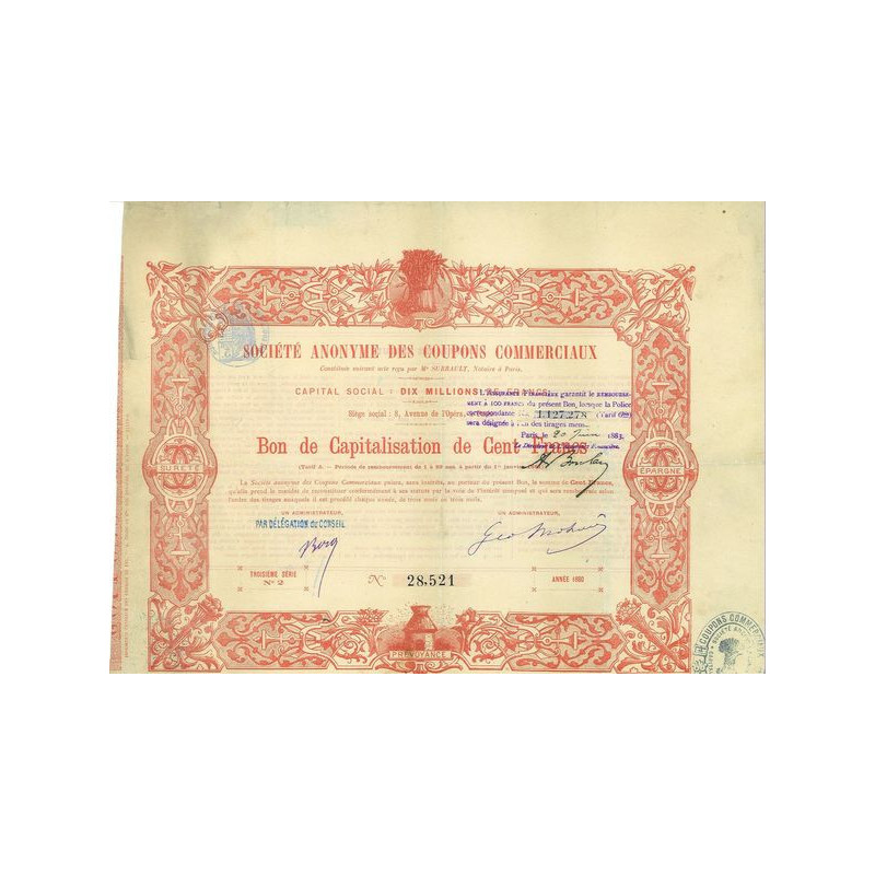 Société Anonyme des Coupons Commerciaux (1883)(Paris)