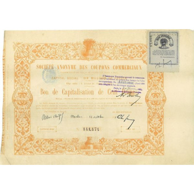 Société Anonyme des Coupons Commerciaux (1881)(Moulin)(Cap)