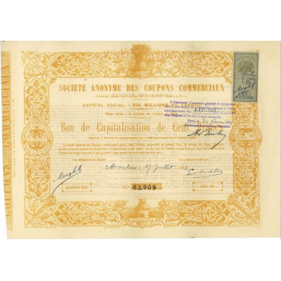 Société Anonyme des Coupons Commerciaux (1882)(Moulin)(Cap)
