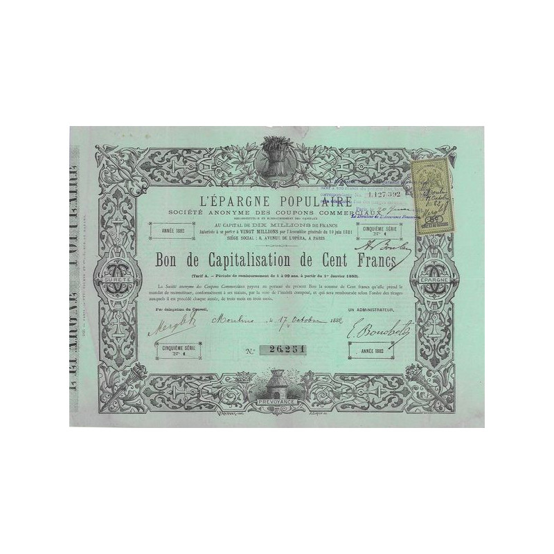 L'Epargne Populaire - Société Anonyme des Coupons Commerciaux