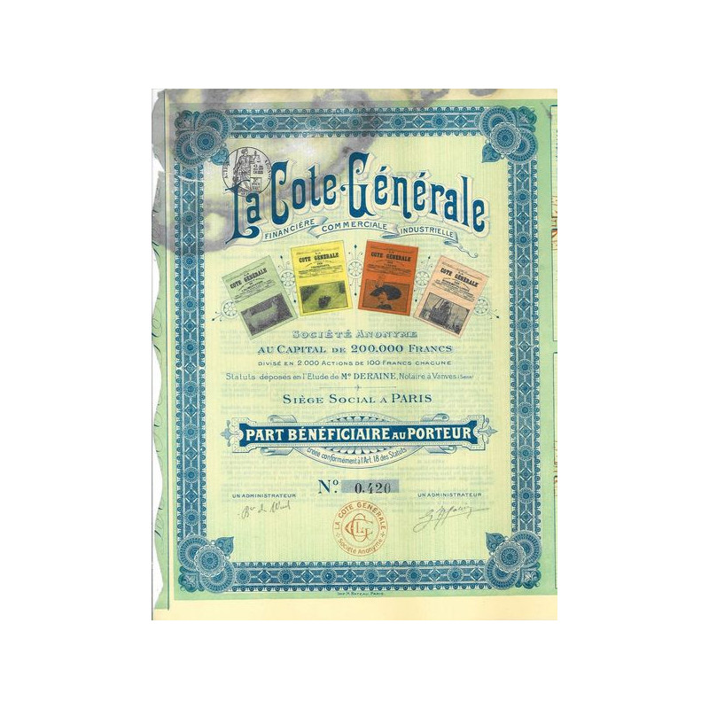 La Cote Générale - Financière Commerciale Industrielle