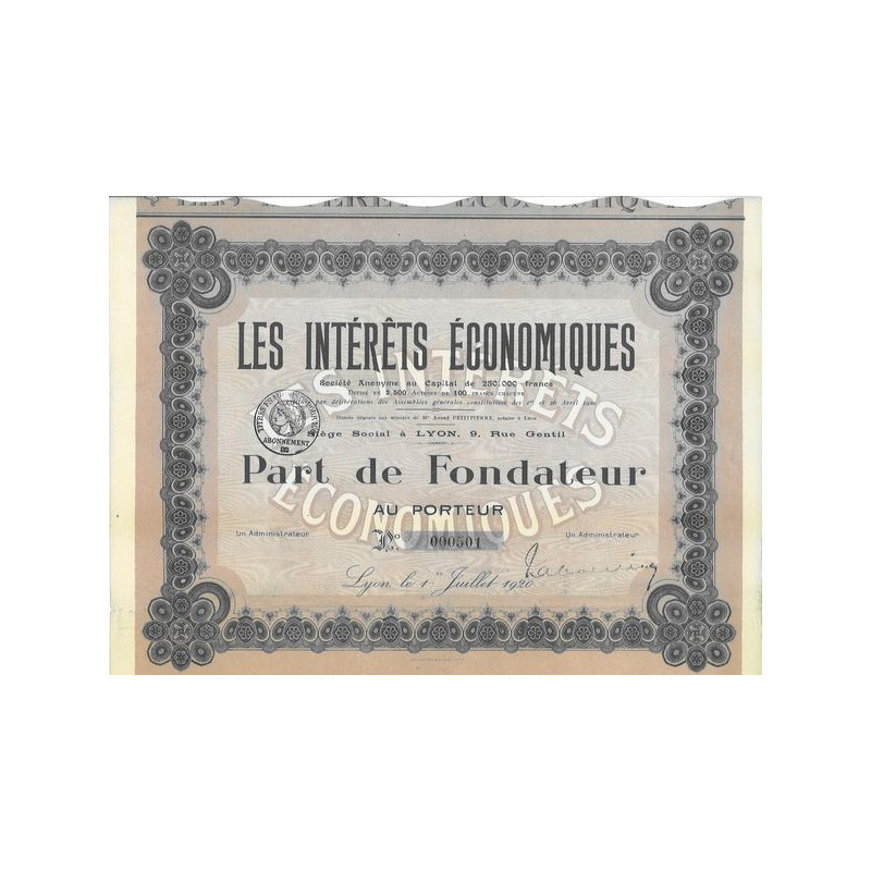 Les Intérêts Economiques