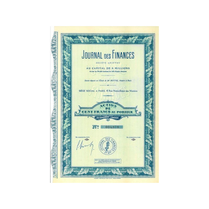 Journal des Finances (Act 100 F)