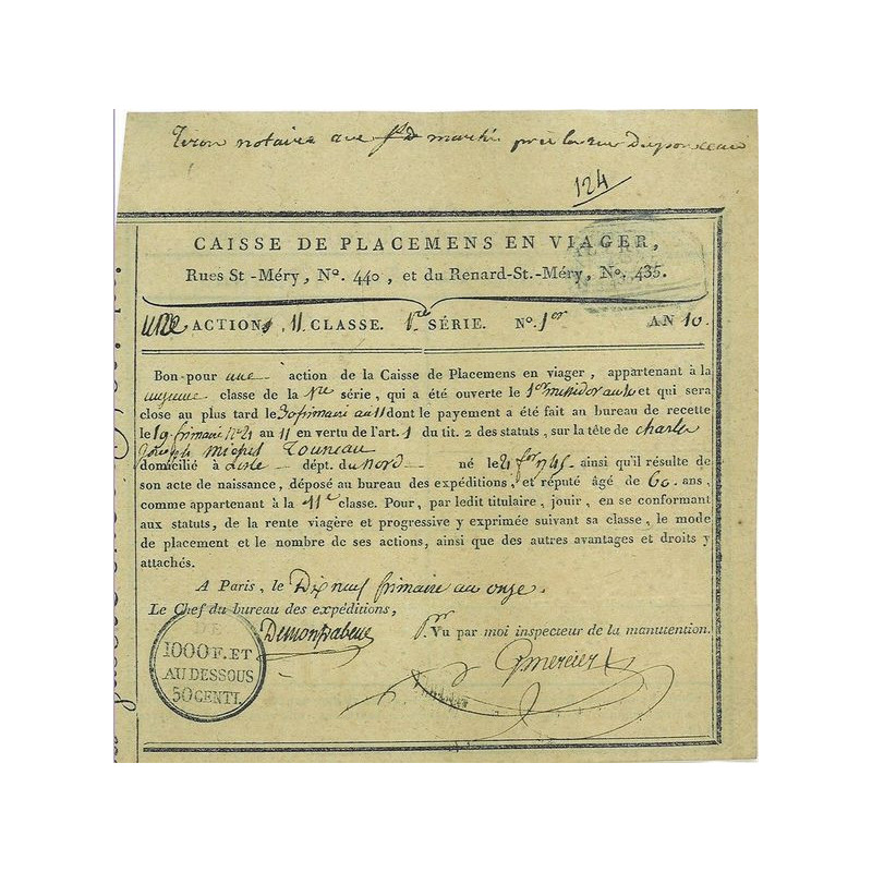 Caisse de Placemens en Viager