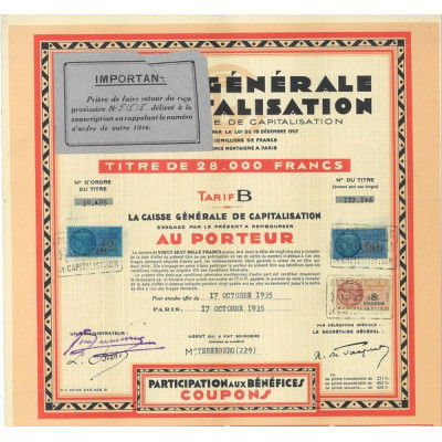 Caisse Générale de Capitalisation (1935)