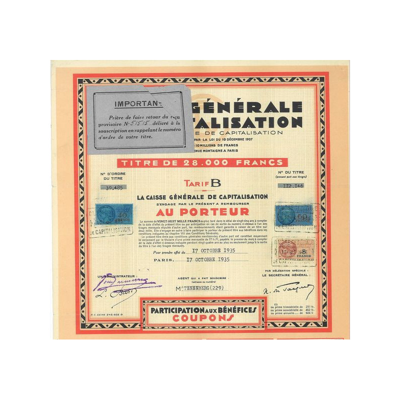 Caisse Générale de Capitalisation (1935)