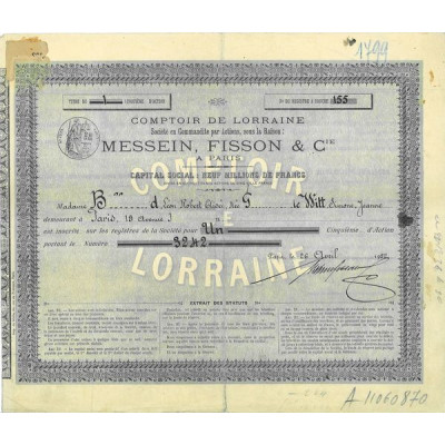 Comptoir de Lorraine Messein Fisson & Cie