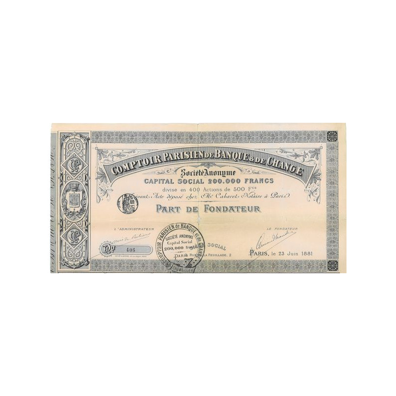 Comptoir Parisien de Banque & de Change