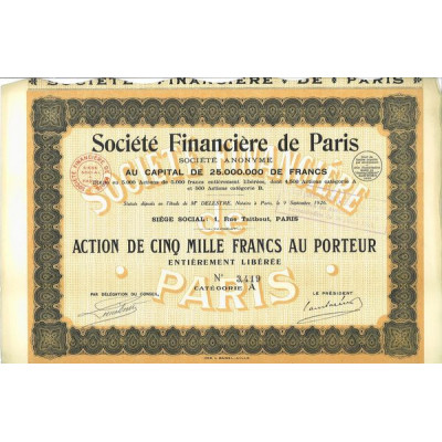 Société Financière de Paris (Act 5000 F)