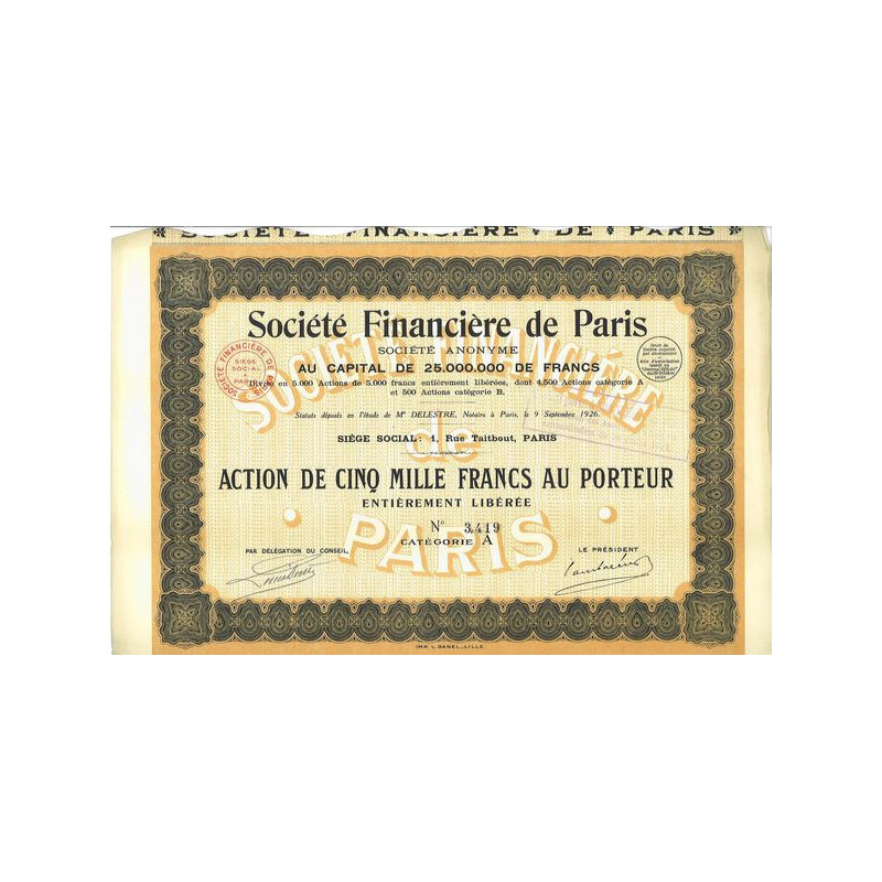 Société Financière de Paris (Act 5000 F)