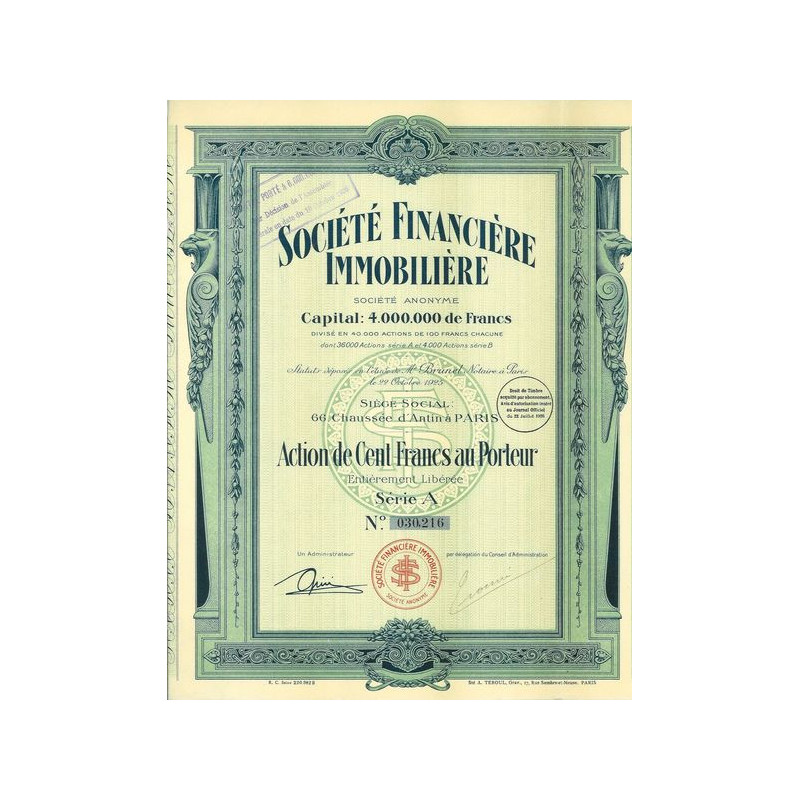 Société Financière Immobilière (Act 100 F)