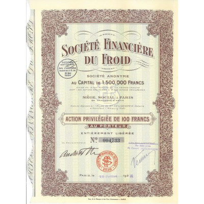 Société Financière du Froid (Act privil)