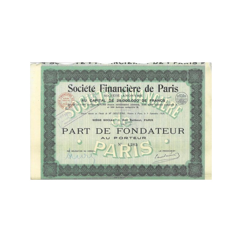 Société Financière de Paris (PF)
