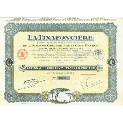 La Finafoncière - Société Anonyme Financière et Foncière de la Plage de Ciboure & de la Côte Basque