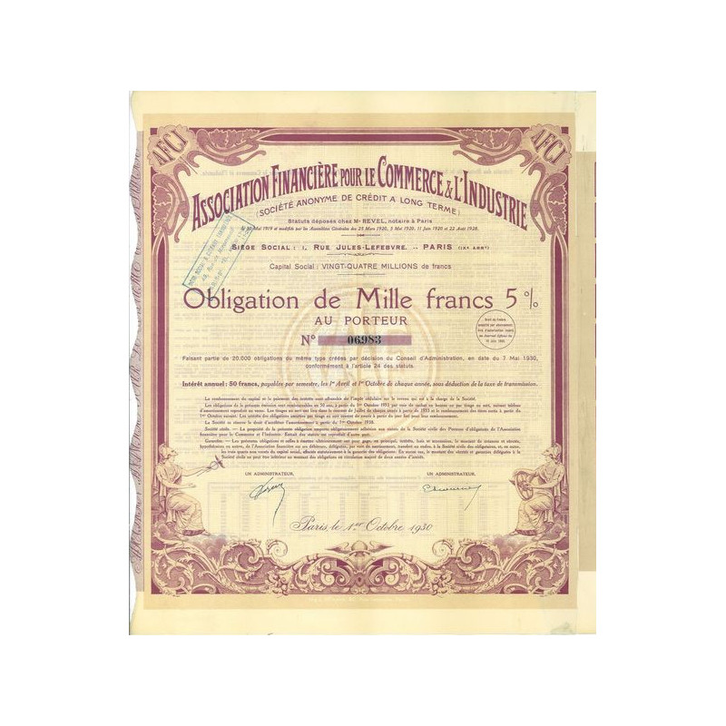 Association Financière pour le Commerce et l'Industrie (Obl)