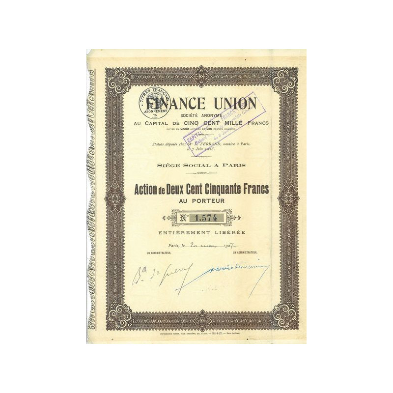 Finance Union (Act 250 F)