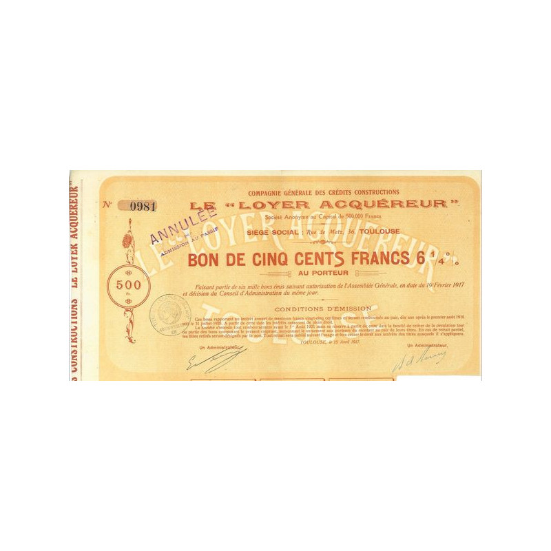 Compagnie Générale des Crédits Constructions Le "Loyer Acquéreur"