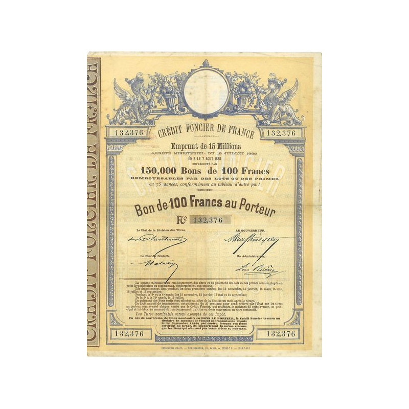 Crédit Foncier de France Emprunt 15 Millions