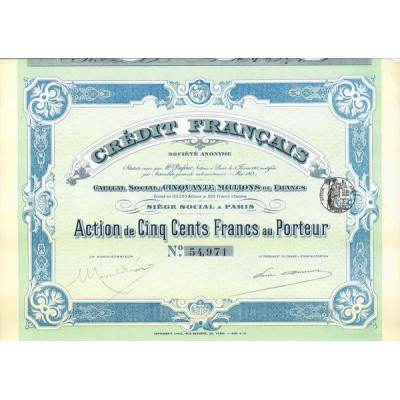 Crédit Français (Act 500 F)