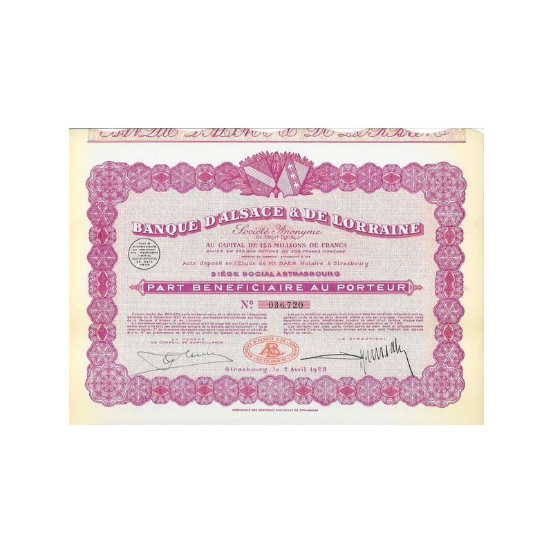 Banque d'Alsace & de Lorraine (PB)