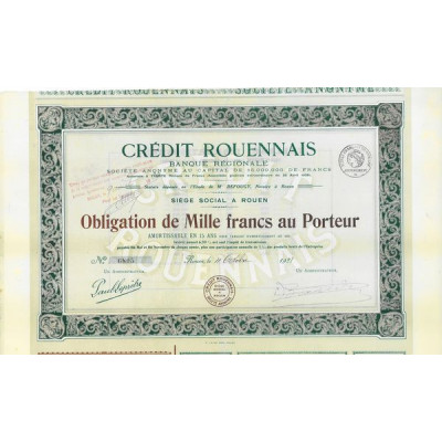 Crédit Rouennais - Banque Régionale (Obl 1000 F)