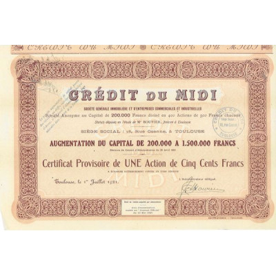 Crédit du Midi - Société Générale Immobilière d'Entreprises Commerciales et Industrielles