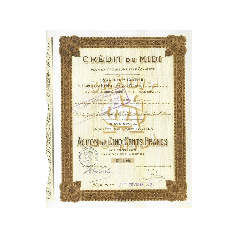 Crédit du Midi pour la Viticulture et le Commerce