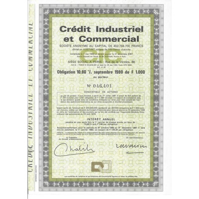 Crédit Industriel et Commercial (CIC) (Obl 1000 F)