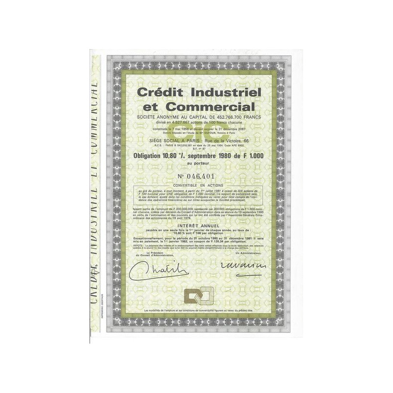 Crédit Industriel et Commercial (CIC) (Obl 1000 F)