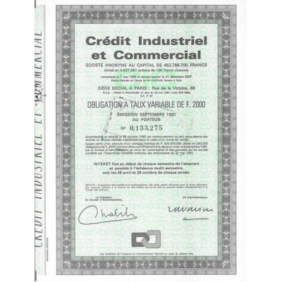 Crédit Industriel et Commercial (CIC) (Obl 2000 F)