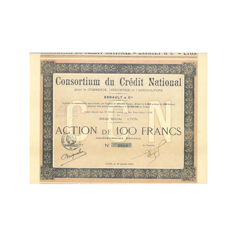 Consortium du Crédit National pour le Commerce l'Industrie et l'Agriculture - Esnault & Cie