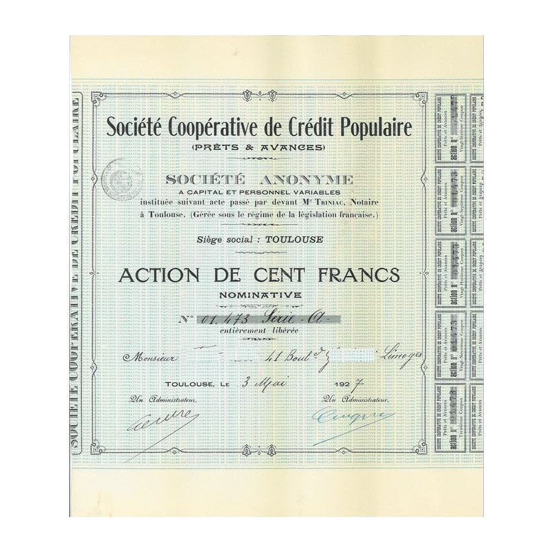 Société Coopérative de Crédit Populaire (Prêts & Avances)