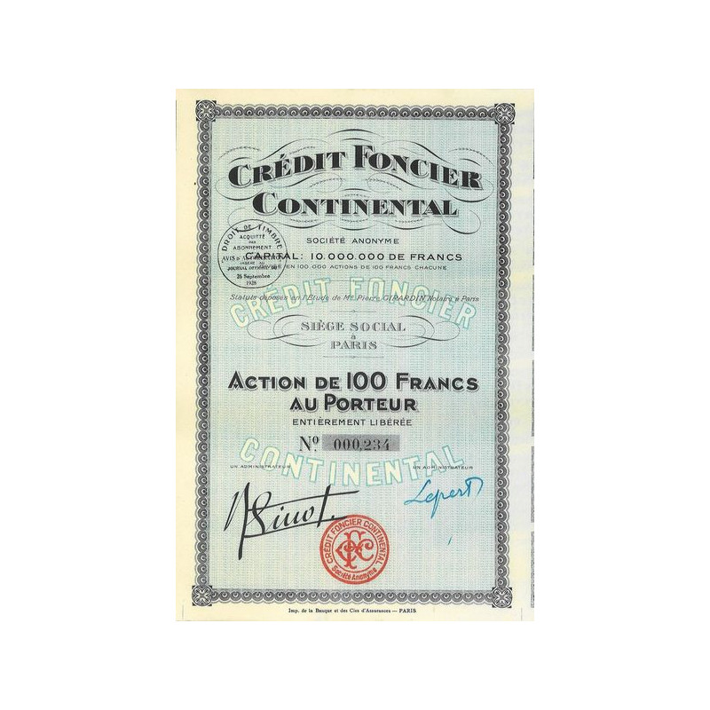 Crédit Foncier Continental (Act 100 F)