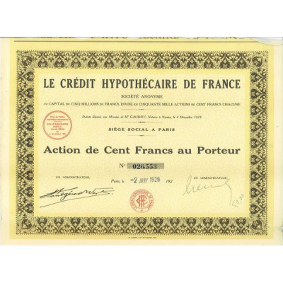 Le Crédit Hypothécaire de France