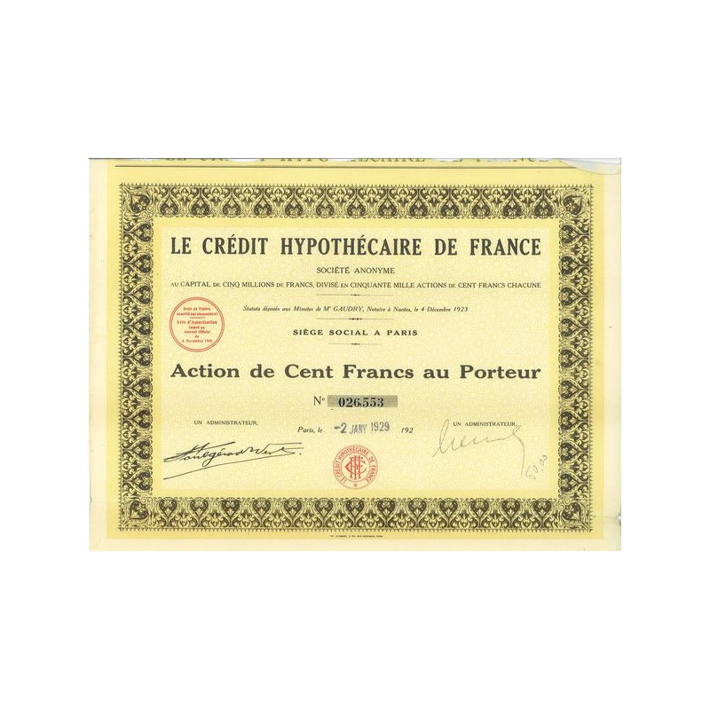 Le Crédit Hypothécaire de France